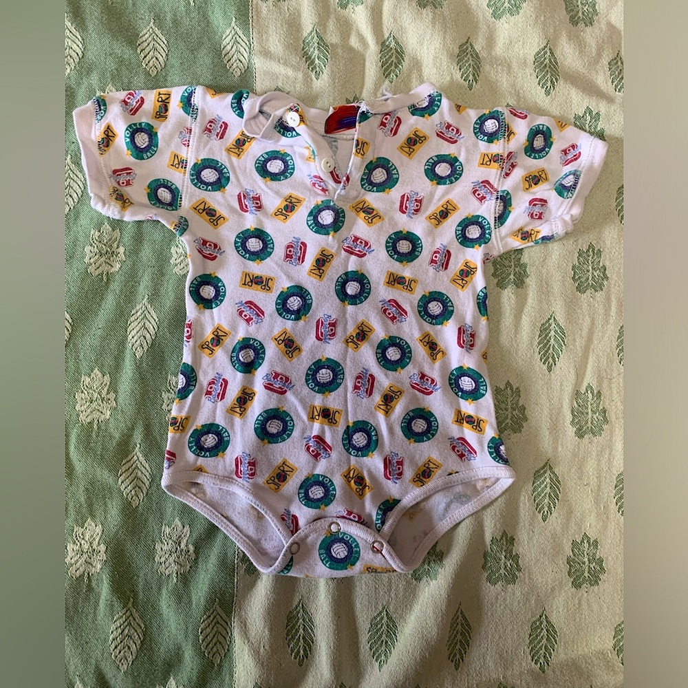 Girls White Volleyball Onesie (18 Months)